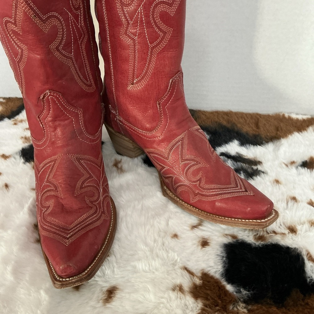 Corral Western RED TALL Knee High Snip Toe Boots Stunning MSRP $289 A4465 9M - Picture 2 of 11